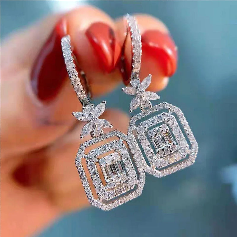 2024 New Bride Engagement Wedding Jewelry Elegant Shiny Mosan Diamond Beautiful Gift Milan Girl Fashion Pendant Earrings