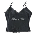 EMO Lace Y2k Tank Top Harajuku Letter Print Rock Goth Retro Crop top Streetwear Punk Sleeveless T-shirt Hiphop Spice Girls Sling