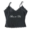 EMO Lace Y2k Tank Top Harajuku Letter Print Rock Goth Retro Crop top Streetwear Punk Sleeveless T-shirt Hiphop Spice Girls Sling