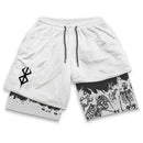 Berserk Anime Gym Shorts Men Fitness Sacrifice Print Y2K Performance Shorts 2 in 1 Quick Dry Athletics Short Pants Summer Male