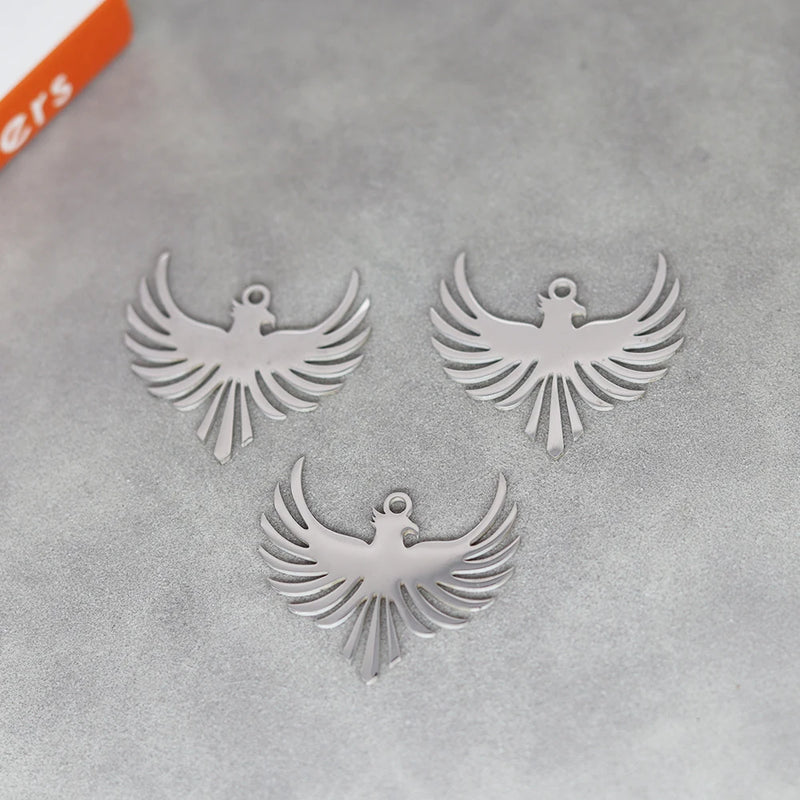 Cute Cat Moon Bear Deer DIY Tassels Earrings Stainless Steel Pendant For Jewelry Making Insect Charms Snake Necklace Accessory