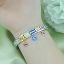 Hapiship 2024 Fashion Mum Dad Mother Daughter Sun Charm Italian Links  Fit 9mm Bracelet Stainless Steel DIY Making Jewelry DJ096