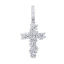 New Iced Out Bling CZ Letter Cross Pendant Necklace Various Design 5A Zircon Two Tone Color Badge Charm Men's Hip Hop Jewelry