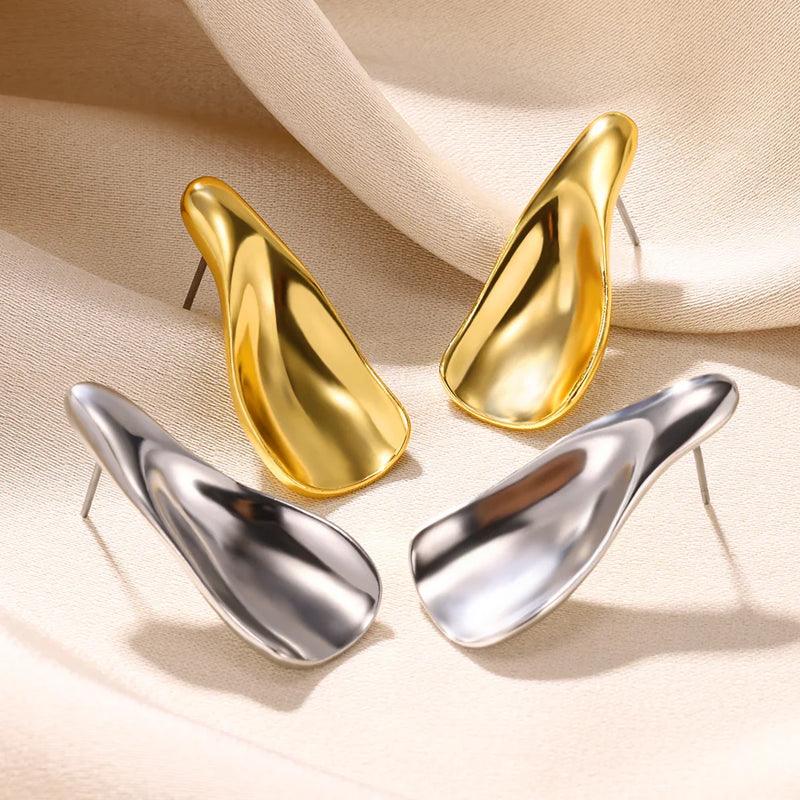 Gold Color Love Heart Earrings For Women Bow Stud 2023 Trend Simple Knot Earrings Piercing Fashion Jewelry Valentine's Day Gifts