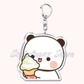 Llavero con diseño de Bubu Dudu, pareja de enamorados, oso panda, accesorios para bolso, colgante, joyería, regalos para amantes.