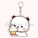 Llavero con diseño de Bubu Dudu, pareja de enamorados, oso panda, accesorios para bolso, colgante, joyería, regalos para amantes.