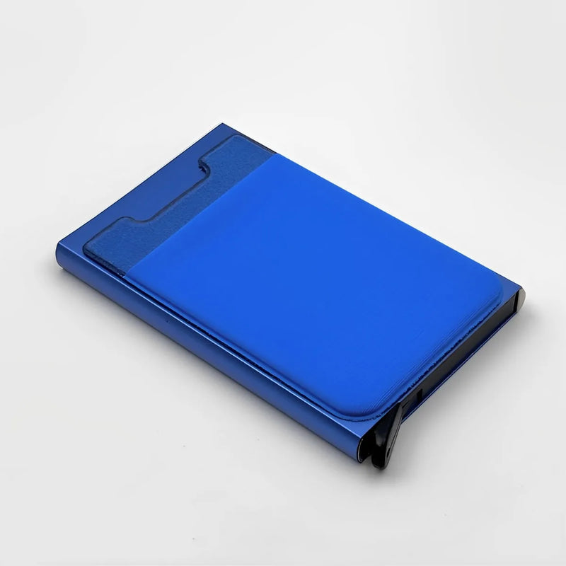 Slim Aluminum Wallet with Elasticity Back Pouch Coin Pocket ID Credit Card Holder Automatic Pop Up Bank Case Mini RFID Wallet