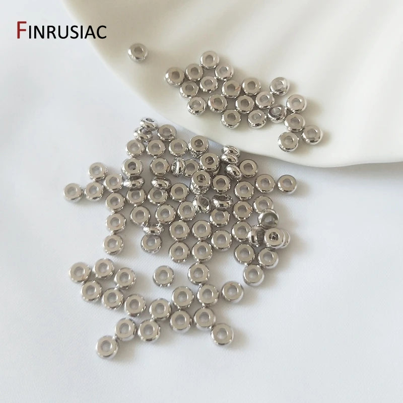 Gold Plated Brass Metal Round Flat Beads 3mm/4mm/6mm/8mm Spacer Beads For Jewellery Making DIY Accessories Wholesale