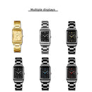 Fashion Men's Calendar Sport Casual Leather Wristwatch Luxury Business Golden Stainless Steel Quartz Watch for Man