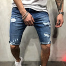 Short Jeans Ripped Skinny Men Zipper Closure Pockets Shorts for Party
