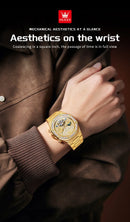 OLEVS 9805 High end Men Watches  Waterproof Moon Phase Diamond Dial Fashion Luxury Mechanical Watch Skeleton Original Wristwatch