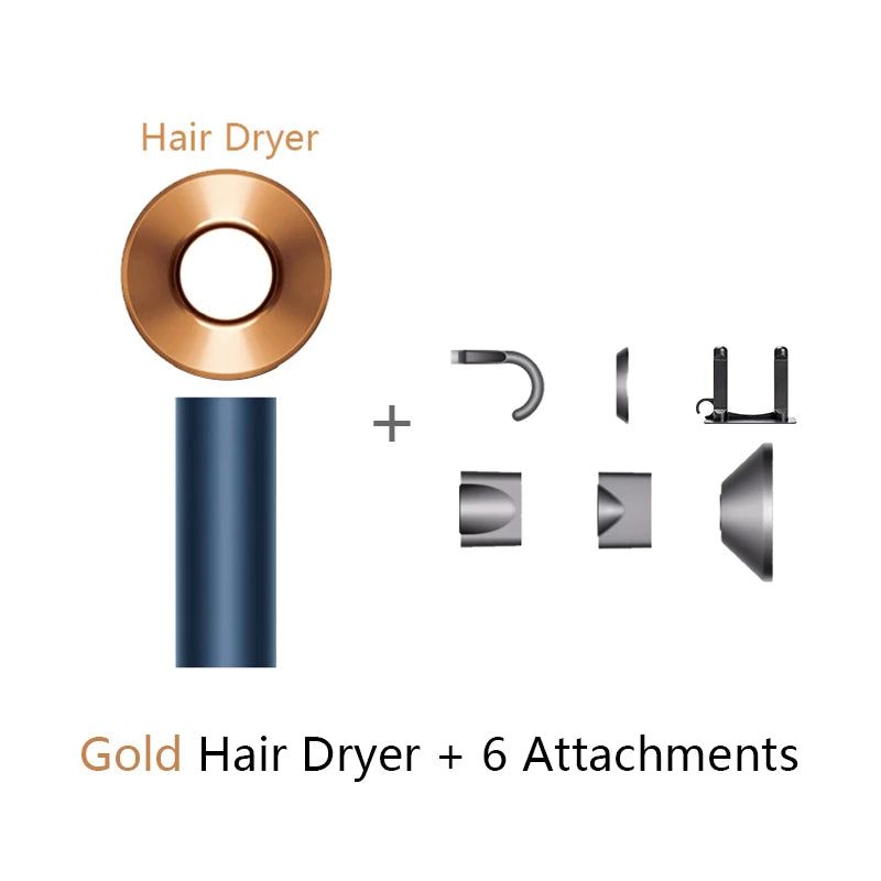 Secador de pelo Ion sin hojas Super Ionic 5 en 1 con difusor, secador de pelo profesional con ionización, secador eléctrico de aire caliente.