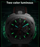 New Luxury Men Watches Multi-functional Sports Chronograph Stainless Steel Case 5ATM Waterproof Quartz Wristwatch Montre Homme