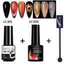 LILYCUTE 7ML 9D Cat Magnetic Gel Polish Set Semi Permanent Soak Off UV LED Glitter Nails Magnet Stick Black Gel Needed