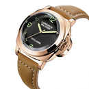 Automatic Watches for Men Mechanical Genuine Brown Leather Yellow Green Military 44mm Luxury Rose Gold Reloj Hombre Baratos