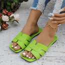 Flat bottomed women's slippers, beach shoes, home casual sandals, unbuttoned slippers, couple's shoes