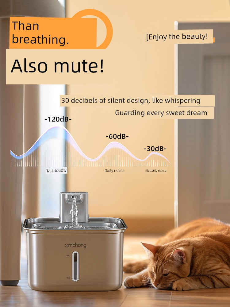 Small Magic Pet Stainless Steel Wireless Automatic Cat Water Fountain