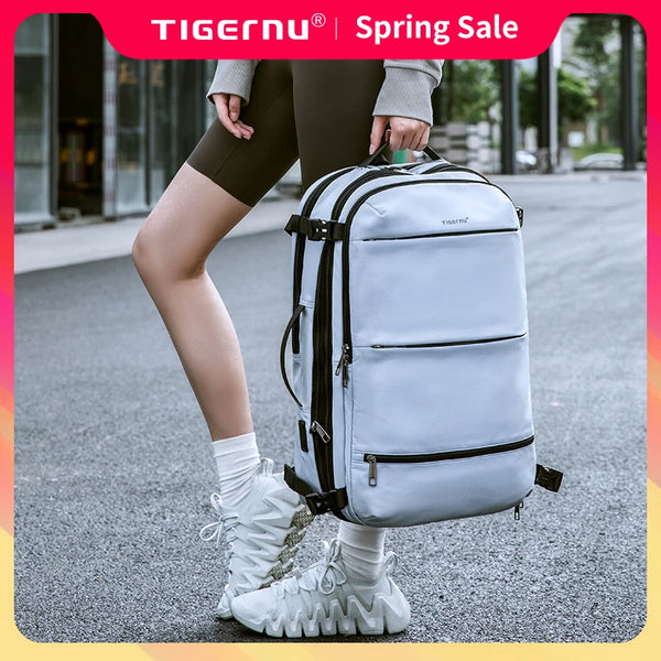 Tigernu Fashion Expandable 27L-37L Hiking Travel Laptop Backpack For 17inch Storage Packs Luggage With USB Port Backpack mochila