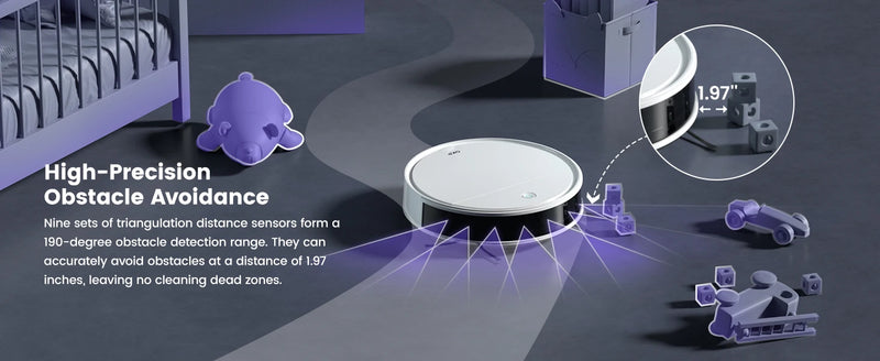 OKP K5P Robot Vacuum Cleaner, 5000Pa, 180 Mins, WiFi/App, Slim Design, Self-Charging, Perfect for Hard Floors, Pet Hair, Carpets