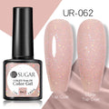 UR SUGAR - Esmalte de uñas en gel semipermanente rosa nude con purpurina, color sólido, 7,5 ml, para manicura semipermanente UV LED