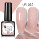 UR SUGAR - Esmalte de uñas en gel semipermanente rosa nude con purpurina, color sólido, 7,5 ml, para manicura semipermanente UV LED