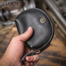 LUOKIR High Grade Real Leather Coin Purse Men's Fashion Key Bag Women Luxury Small Wallet Bank Card Bluetooth Headset Organizer