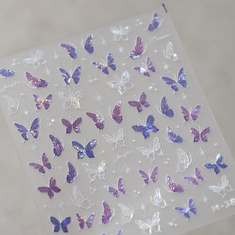 1 pc 5D Embroidery Bee Nail Art Sticker Embossed Butterfly Insect Nail Sticker High Quality Nail Art Design Decoration Sticker