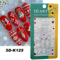 5D Nail Sticker Christmas Nail Art Snow Bird Gingerbread Man Design Santa Cartoon Sliders Winter White Decals Wrap FB5DK098-103