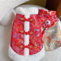 New Winter Warm Dog Jacket Pet Puppy Chinese Styles Embroidery Clothes New Year Costume Jackets Chinoiserie New Year Dog Clothes