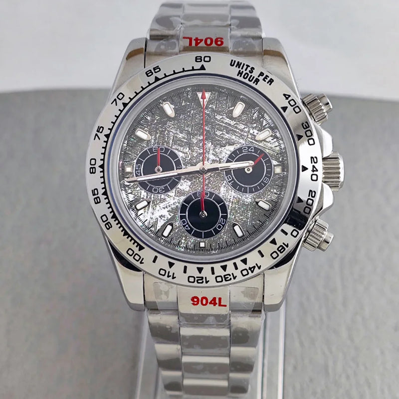 Luxury 39.3mm quartz Chronograph Business Watch Men's VK63 Sport Sapphire Glass Meteorite dial Ceramic bezel vk63 watch