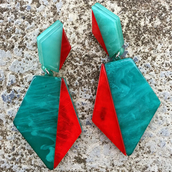 FIshSheep Irregular Multi Color Acrylic Drop Earrings for Women Vintage Resin Big Geometric Pendant Earring Jewelry 2022 Gifts