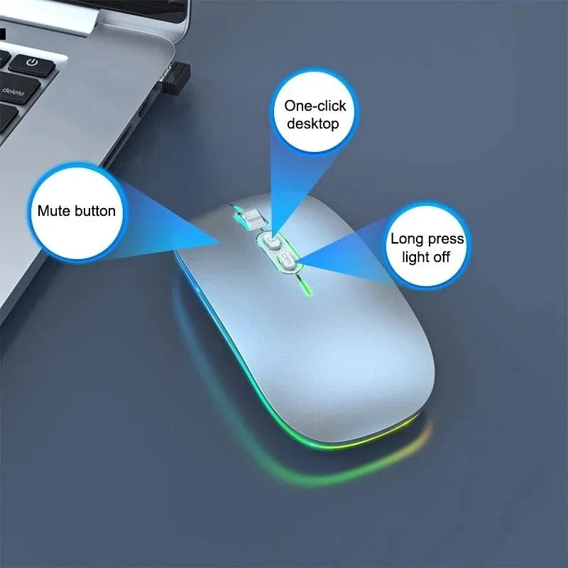 Xiaomi Dual Mode Mouse Wireless Backlight 2.4G Bluetooth Type-C Rechargeable 1600 DPI Adjustable Silence Boss Button Office Home