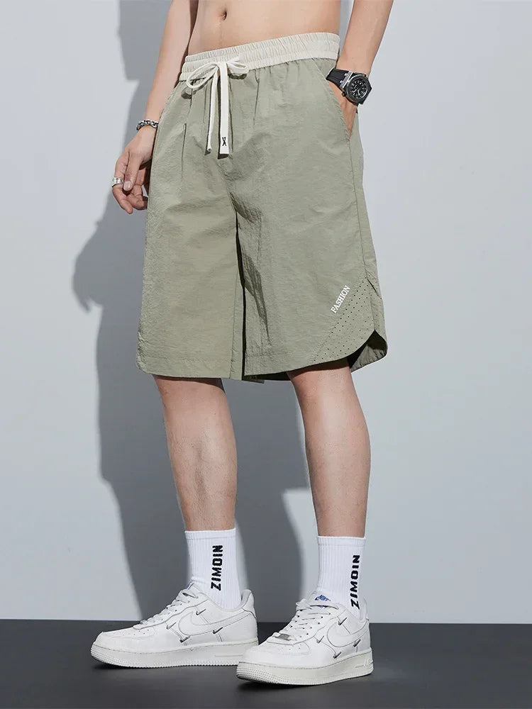 2024 New Summer Men's Shorts Sportswear Light&Thin Quick Dry Nylon Loose Sweat Short Pants Big Size Gym Casual Shorts 8XL