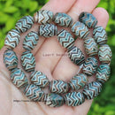 8pcs ,10x14mm Natural Green Agate Ancient Tibet Dzi beads, Many patterns, For DIY Jewelry making !