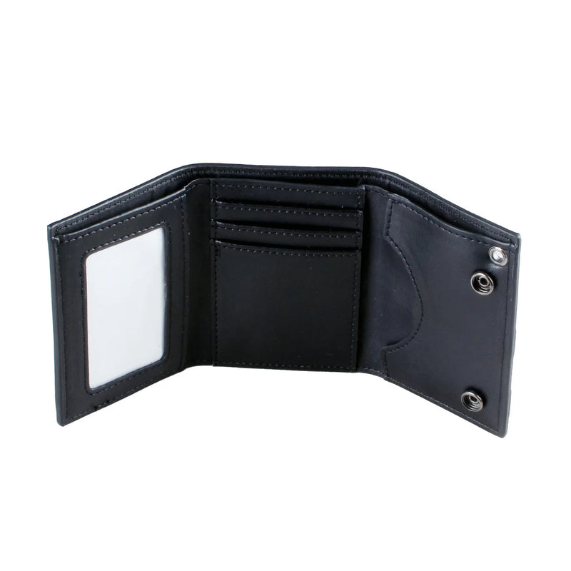 Men's Skull Cross Chain 3 Fold Men's Wallet, Creative Wallet, Christmas And Halloween Gift For Men