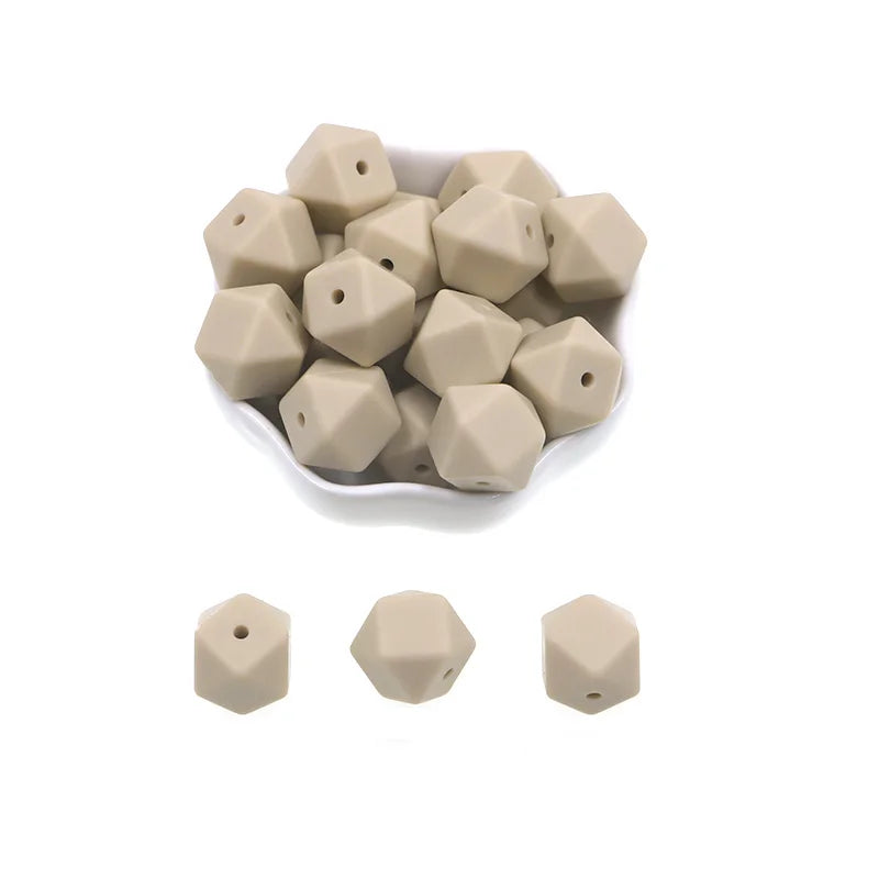 Kovict 14/17mm 10pcs Hexagon Silicone Beads For Jewelry Making Silicone Bead To Make Bracelets Necklace Making Accessories