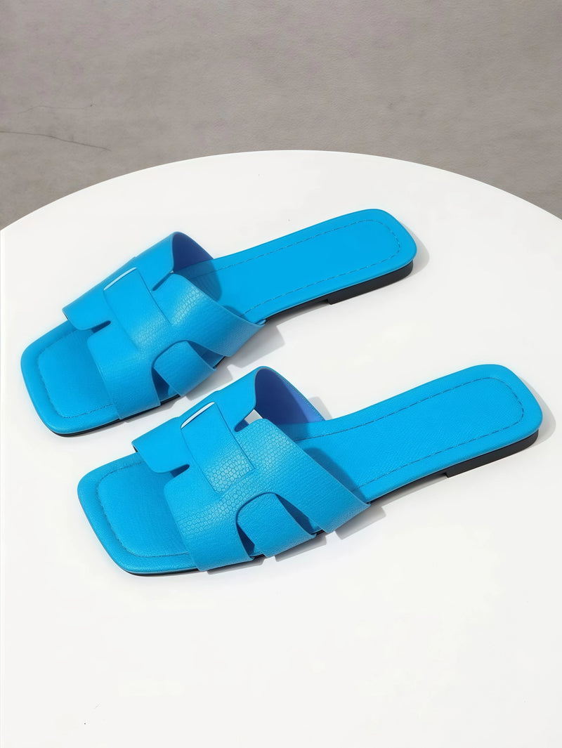 Flat bottomed women's slippers, beach shoes, home casual sandals, unbuttoned slippers, couple's shoes