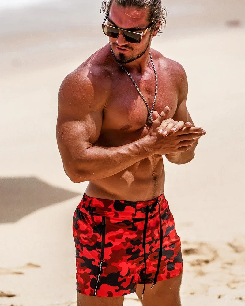 2023Mens Swim Trunks Quick Dry Beach Board Shorts Swimwear Beachwear with Pockets and Mesh Lining Summer Men's Swim Shorts