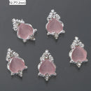 10Pcs Pink Metal Gem Zircon Nail Art Charm 3D Luxurious Heart Ribbon Cross Starlight Nail Decoration DIY Zircon Nail Accessories