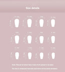 24 قطعة مانيكير باليه متوسط ​​الطول، مانيكير يمكن ارتداؤه، أوراق مانيكير خاصة، ملصقات أظافر، أظافر صناعية