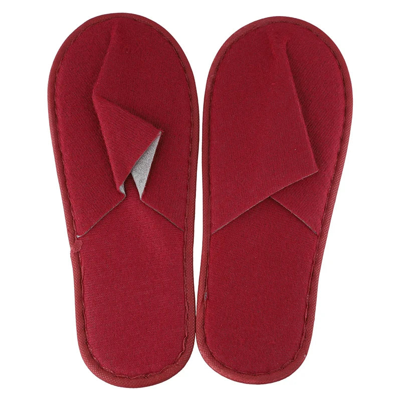 1Pair Disposable Slippers Flip Flop Shoes Guest Slippers Soild Color Non-slip Four Seasons Home Hotel Slippers Closed Toe Shoes