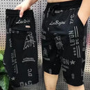 Summer Men's Clothing Letter Printing Pockets Elastic High Waisted Office Lady Straight Sweatpants Vacation Boyfriend Shorts