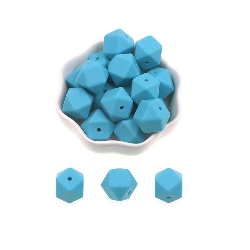 Kovict 14/17mm 10pcs Hexagon Silicone Beads For Jewelry Making Silicone Bead To Make Bracelets Necklace Making Accessories