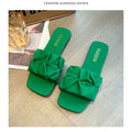 2024 Summer Slippers for Women Flip Flops Flats  New Pleated Korean Slippers Women Sandals Green Slip on Shoes Big Size 35-42