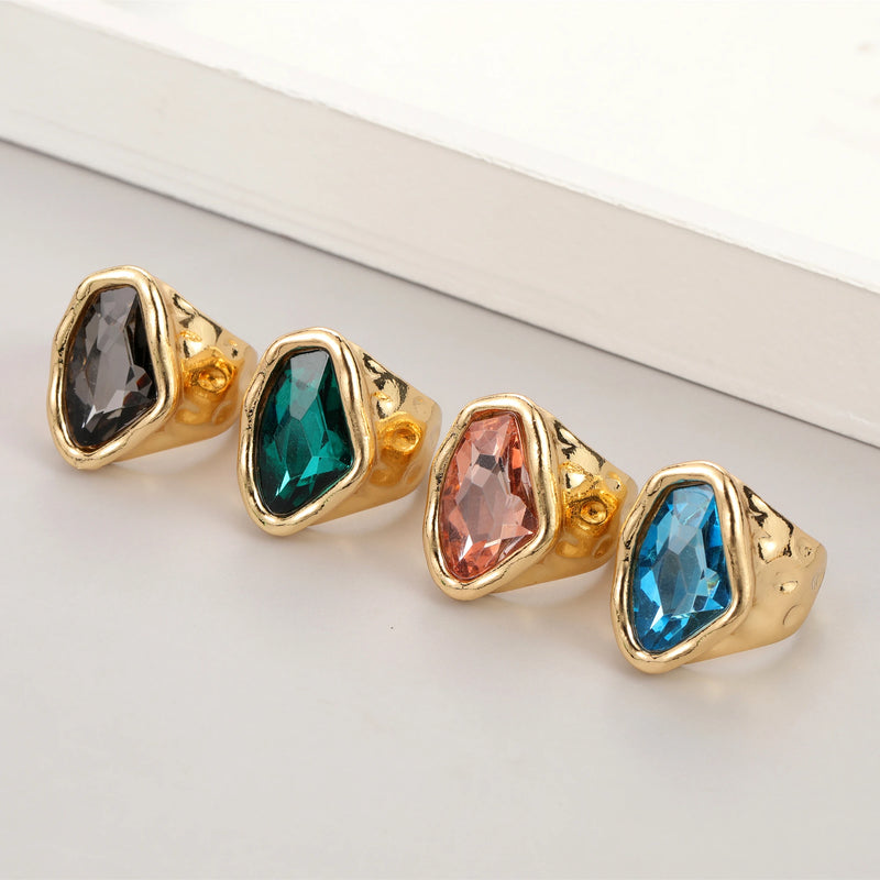 Anslow Fashion Jewelry Personalized Design Irregular Crystal Women Party Accessories Charms Elegant Finger Ring Wholesale Cheap