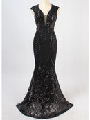 Sexy black maxi summer sequin dress women elegant luxury birthday prom wedding party dress ladies long evening dresses vestidos