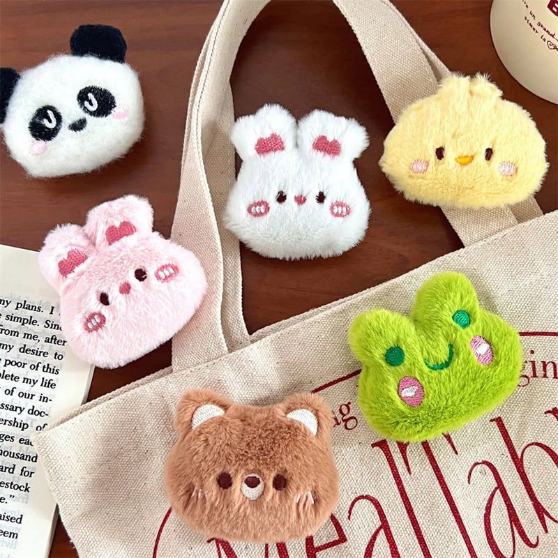 1PCS Cute Animals Frog Bear Panda Brooch Plush Rabbit Kawaii Badges Good Quality Pin For Kids Party Gifts Decoration On Bag Hat