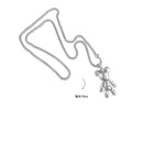 Fashion Cute Hip Hop Bear Pendant Necklace for Men & Women Punk Wind Titanium Steel Sweater Chain Jewelry Set Lovers Gift