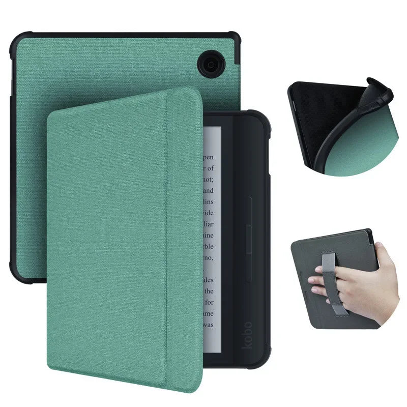 Magnetic Cover For Kobo Libra Colour 2024 Release 7" eBook with Soft TPU Back Cover For Kobo Libra2 2021 HandStrap Smart Case
