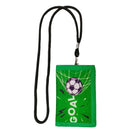 Kids Wallet for Boy Sports Football Soccer Pattern Trifold Wallet wtih Lanyard Zippered Coin Pocket and Card Holder